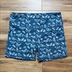 Women's Navy Butterfly Print Bike Shorts